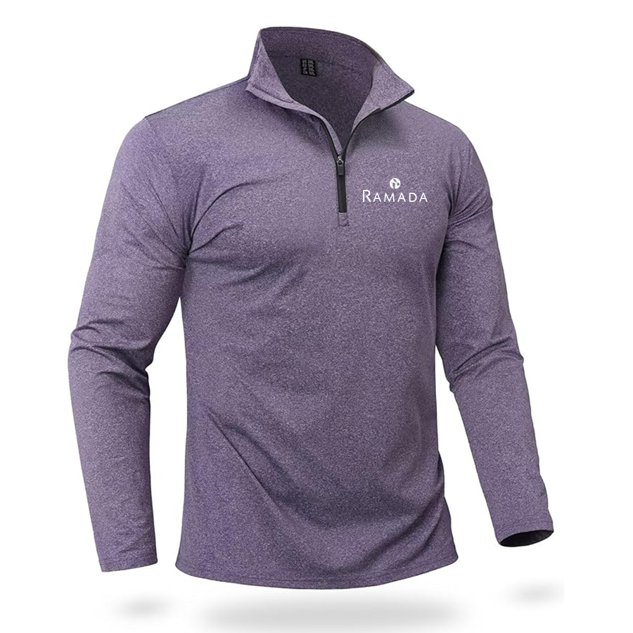 Men's Ramada Quarter Zip Pullover Premium Fleece Lined Heather Long Sleeve Golf Shirts Midweight 1/4 Half Zip Sweatshirts