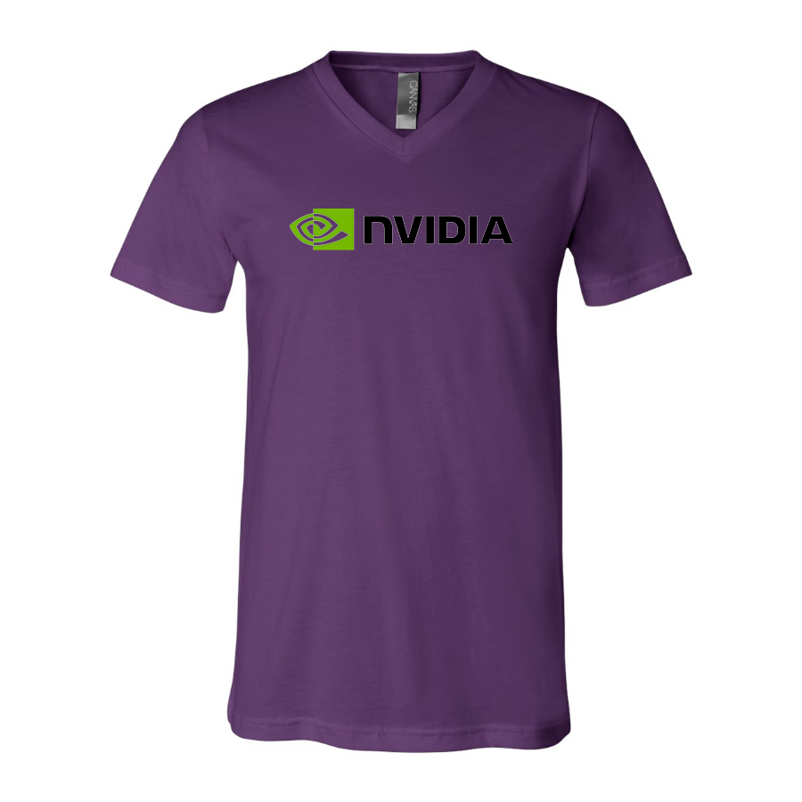 Men's NVIDIA  BELLA  CANVAS  Jersey V-Neck Tee