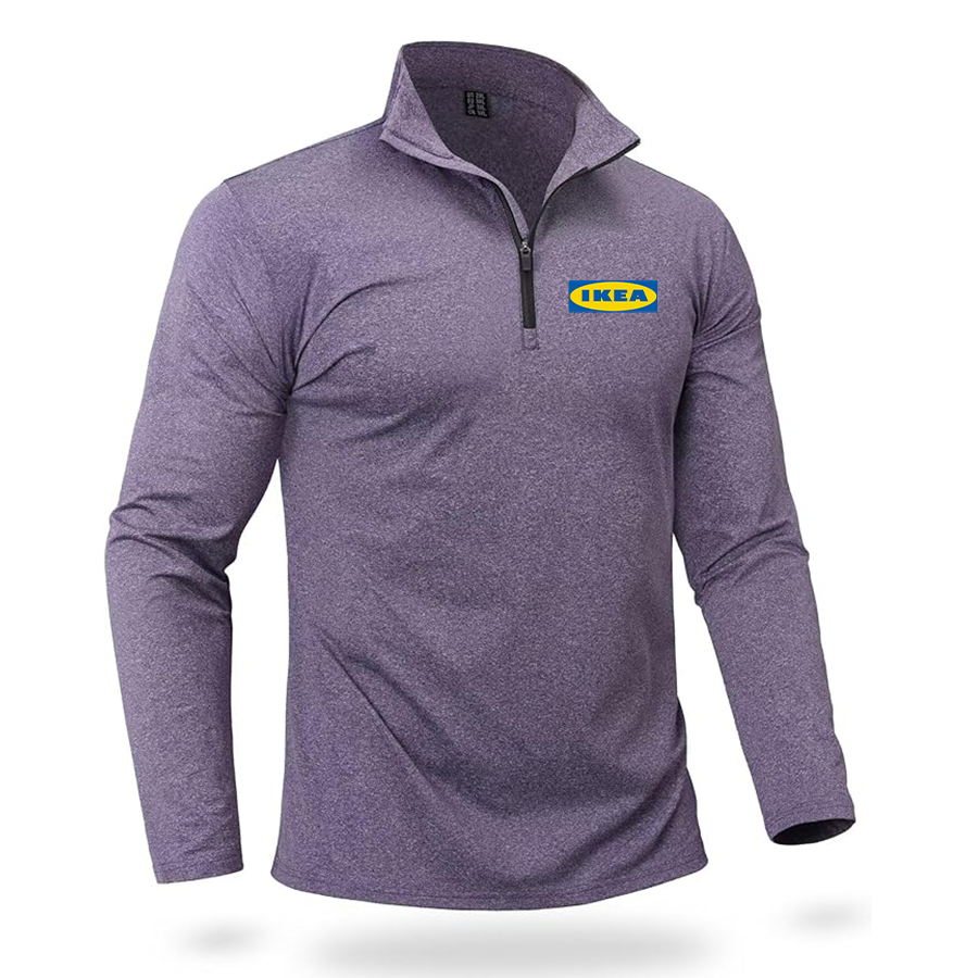 Men's IKEA Quarter Zip Pullover Premium Fleece Lined Heather Long Sleeve Golf Shirts Midweight 1/4 Half Zip Sweatshirts