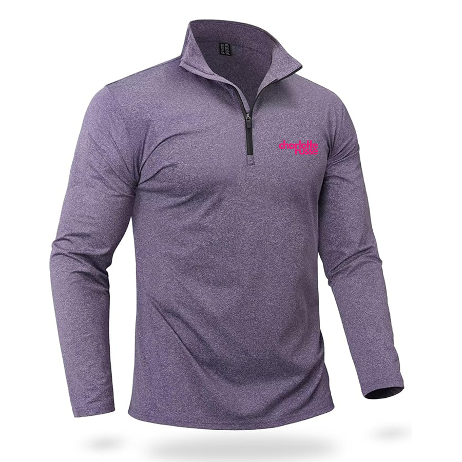 Men's Charlotte Russe Quarter Zip Pullover Premium Fleece Lined Heather Long Sleeve Golf Shirts Midweight 1/4 Half Zip Sweatshirts