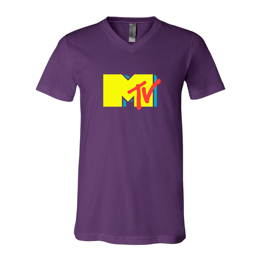 Men's M.T.V BELLA  CANVAS  Jersey V-Neck Tee