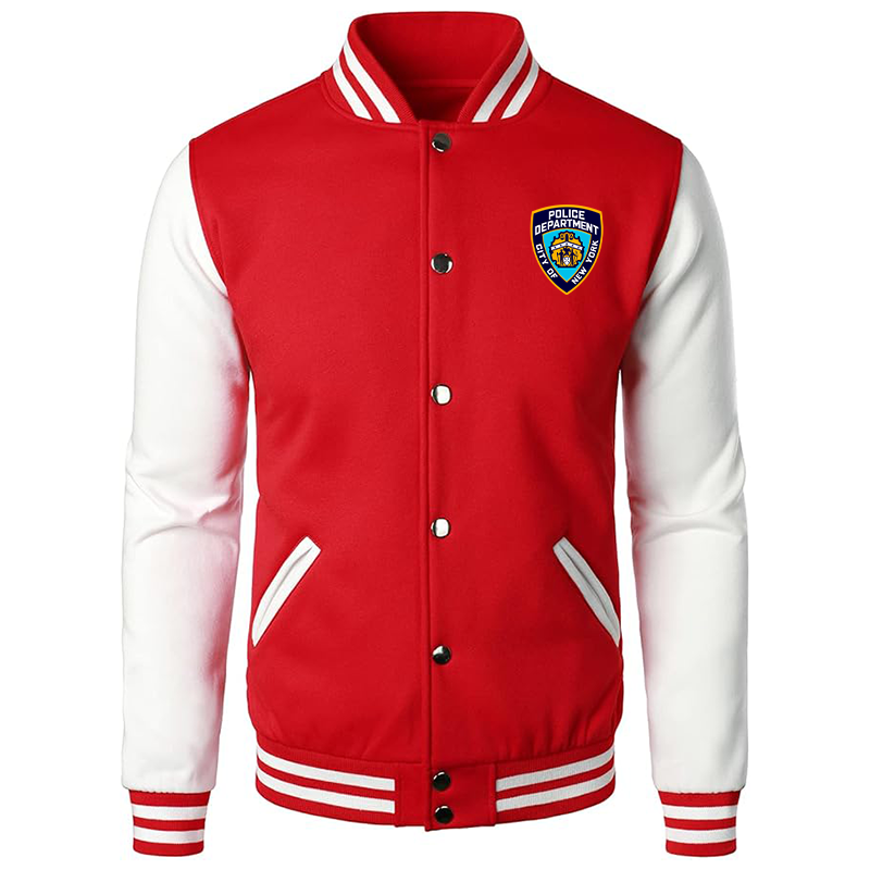 Men's NYPD Varsity Baseball Jacket Cotton Blend Letterman Jackets