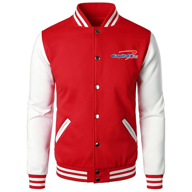 Men's Capital One Varsity Baseball Jacket Cotton Blend Letterman Jackets