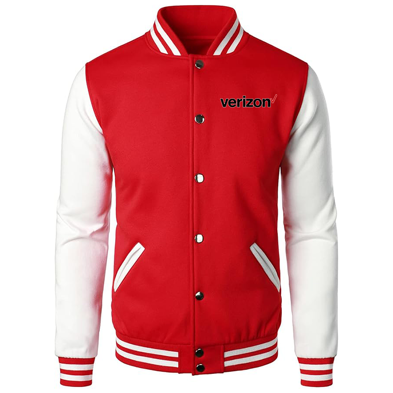 Men's Verizon Varsity Baseball Jacket Cotton Blend Letterman Jackets