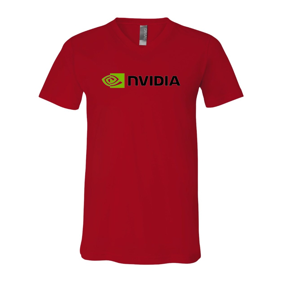 Men's NVIDIA  BELLA  CANVAS  Jersey V-Neck Tee