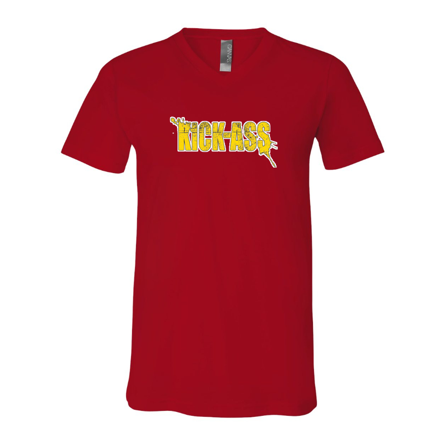 Men's Kick-Ass BELLA  CANVAS  Jersey V-Neck Tee