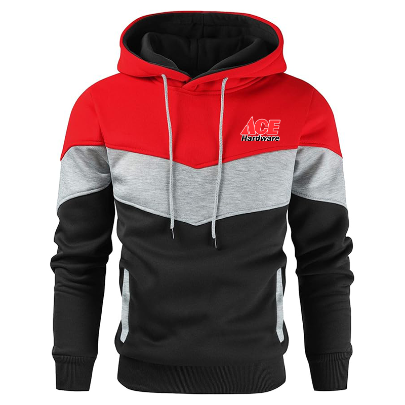 Men's Ace Gesean Novelty Color Block Pullover Fleece Hoodie Long Sleeve Casual Sweatshirt with Pocket