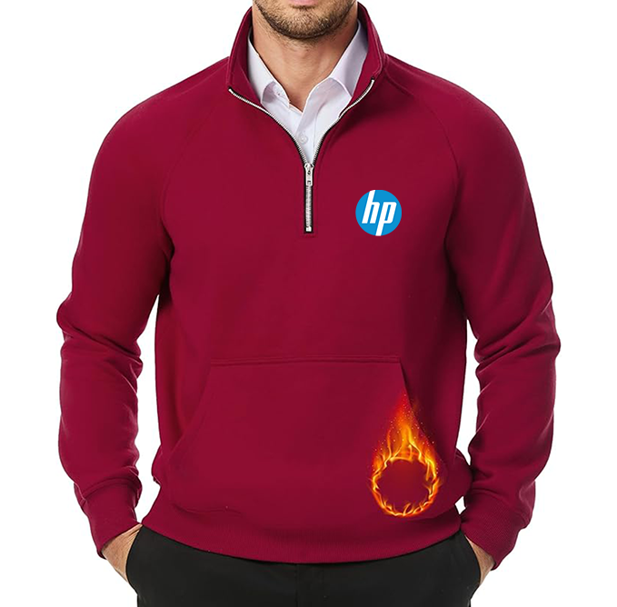 Men's hp JMIERR  Quarter Zip Pullover Heavy Sweatshirts Warm Fleece Sweatshirt Polo