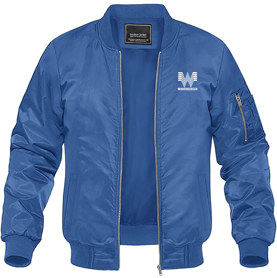 Men's What A Burger Lightweight Bomber Jacket Windbreaker Casual Fall Spring Outdoor Coat