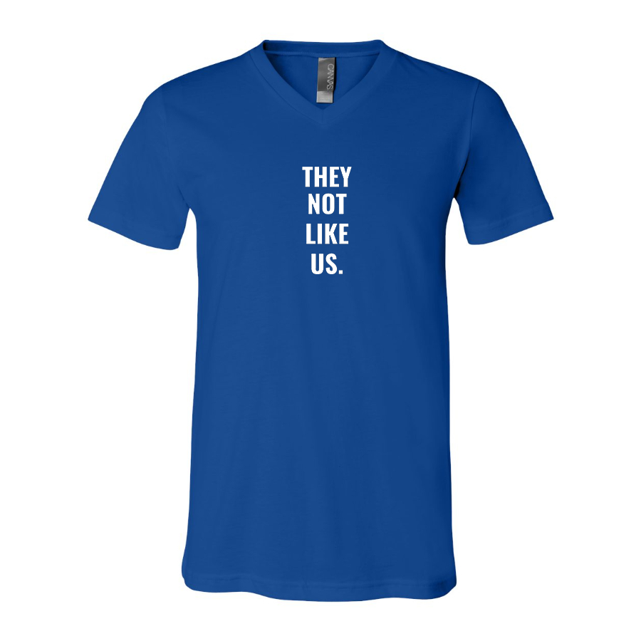 Men's They not like us BELLA  CANVAS  Jersey V-Neck Tee