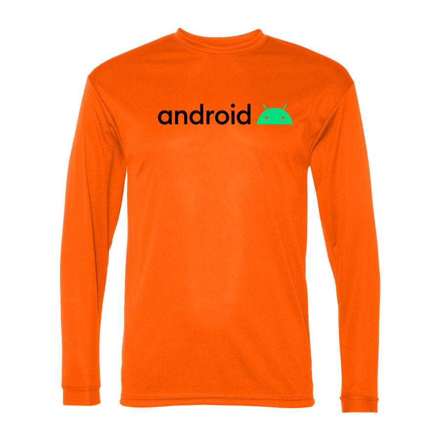 Men's Android  Polyester Long Sleeve T-Shirt