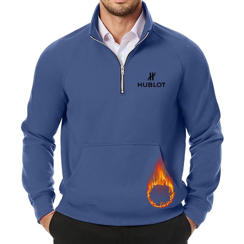 Men's Hublot JMIERR  Quarter Zip Pullover Heavy Sweatshirts Warm Fleece Sweatshirt Polo