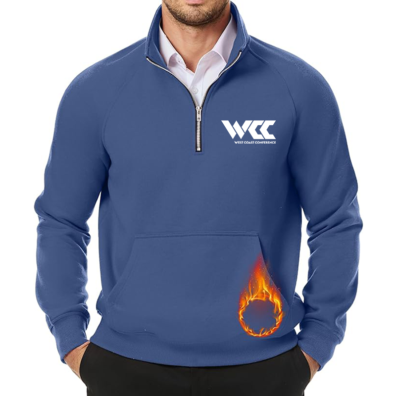 Men's West Coast Conference JMIERR  Quarter Zip Pullover Heavy Sweatshirts Warm Fleece Sweatshirt Polo