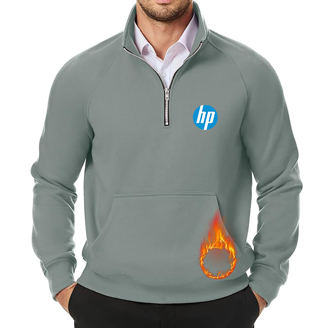 Men's hp JMIERR  Quarter Zip Pullover Heavy Sweatshirts Warm Fleece Sweatshirt Polo