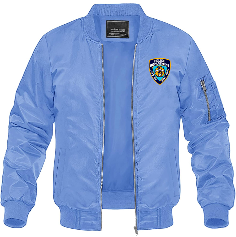 Men's NYPD Lightweight Bomber Jacket Windbreaker Casual Fall Spring Outdoor Coat