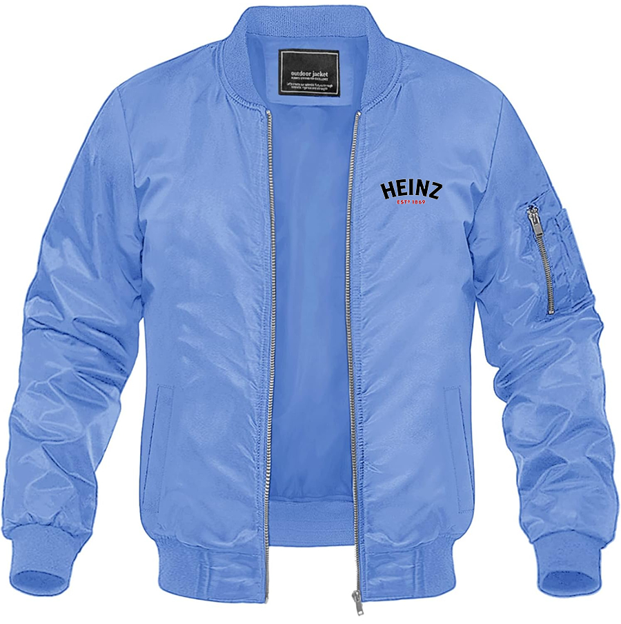 Men's HEINZ Lightweight Bomber Jacket Windbreaker Casual Fall Spring Outdoor Coat