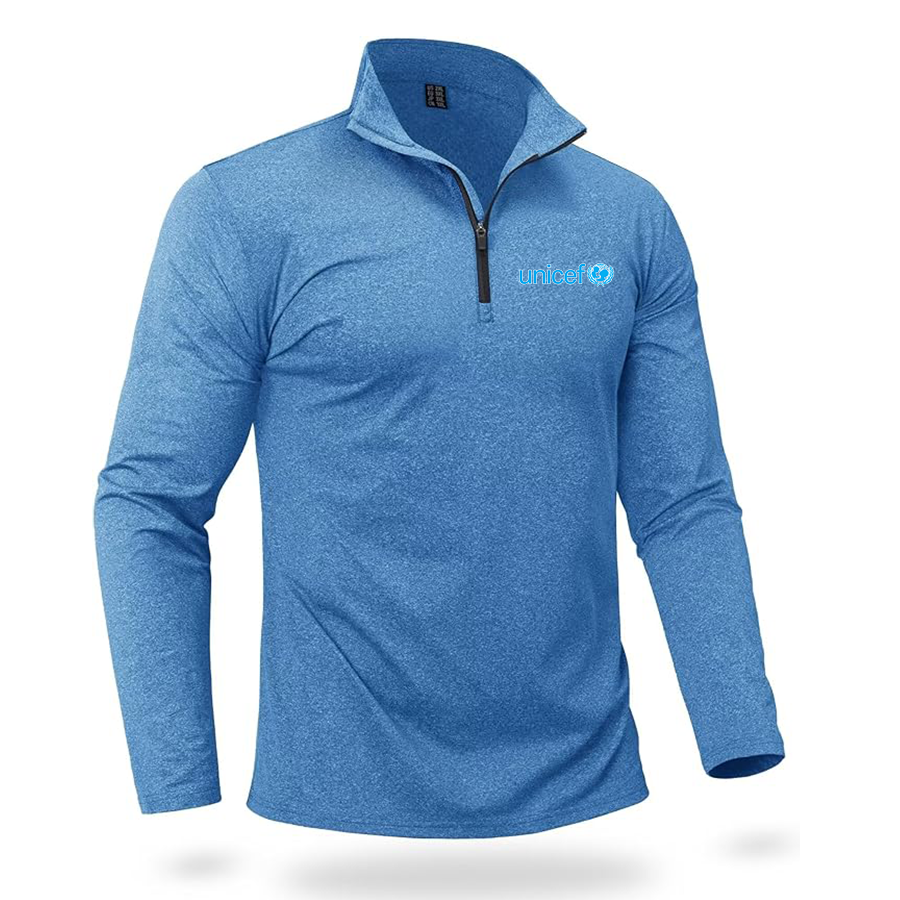 Men's UNICEF Quarter Zip Pullover Premium Fleece Lined Heather Long Sleeve Golf Shirts Midweight 1/4 Half Zip Sweatshirts