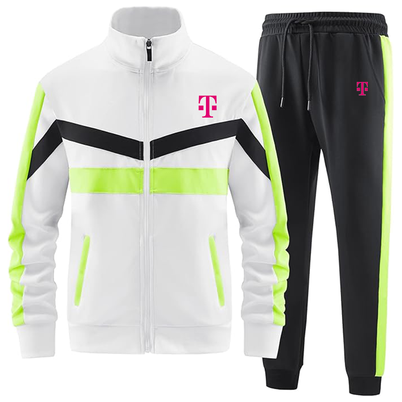Men's T-Mobile ANOTWENER Casual 2 Piece Tracksuit Sets Long Sleeve Full Zip Jacket and Sweatpants Sport Outfits Sweatsuits