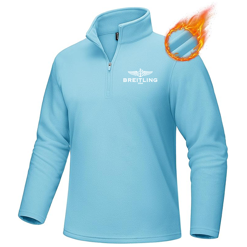 Men's Breitling  MAGCOMSEN Quarter-Zip Pullover Polar Fleece Sweatshirt Stand Collar Long Sleeve Shirt for Men Thermal Winter Fall