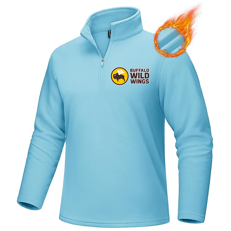 Men's Buffalo Wild Wings MAGCOMSEN Quarter-Zip Pullover Polar Fleece Sweatshirt Stand Collar Long Sleeve Shirt for Men Thermal Winter Fall