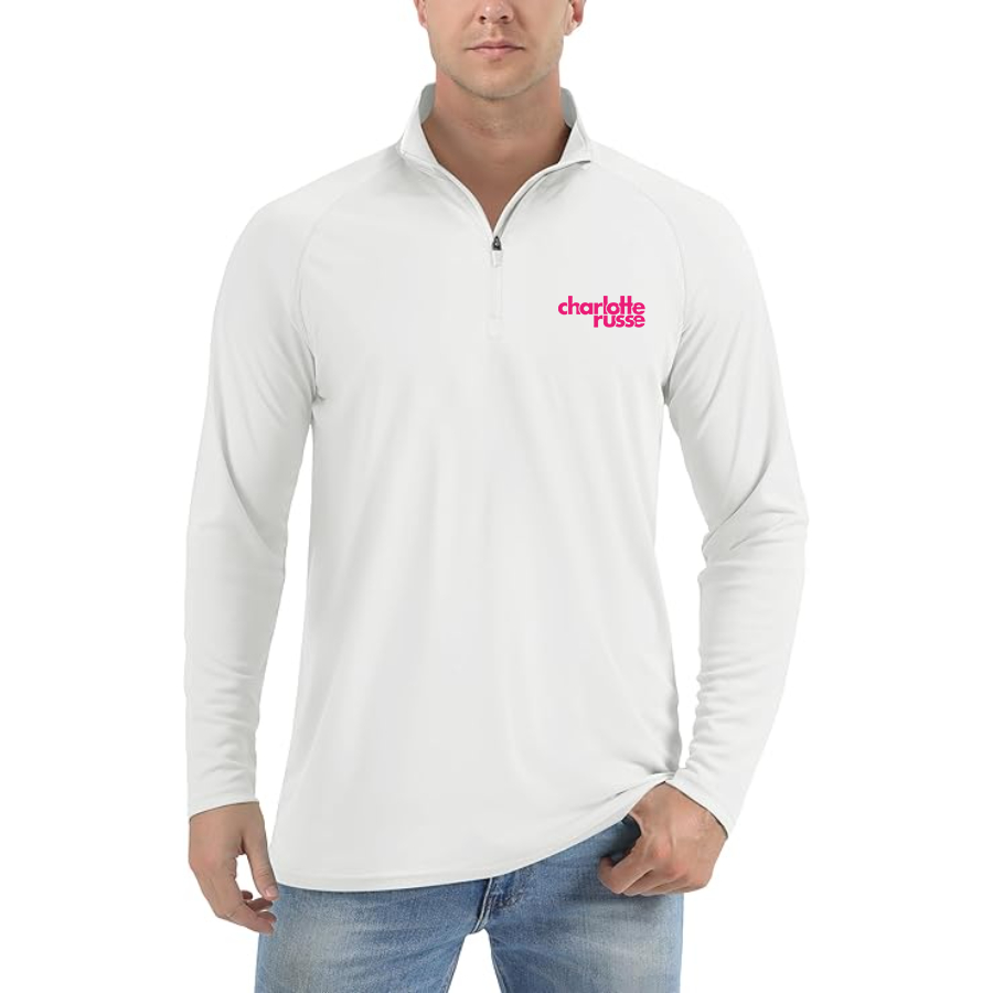 Men's Charlotte Russe Lightweight Quarter-Zip Athletic Shirt Long Sleeve Performance Wear