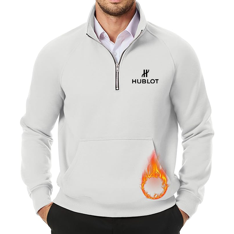 Men's Hublot JMIERR  Quarter Zip Pullover Heavy Sweatshirts Warm Fleece Sweatshirt Polo