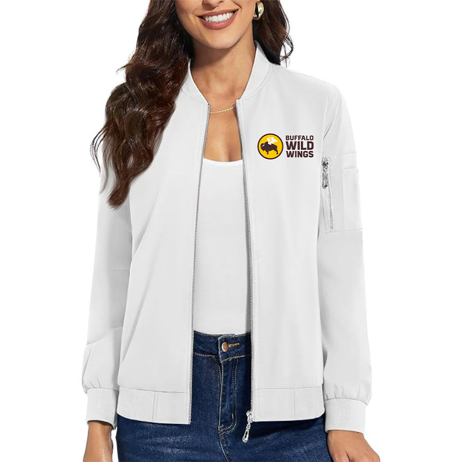 Women's Buffalo Wild Wings  Premium Bomber Jacket with Polished Detailing and Functional Sleeve Pocket Modern Luxury Outerwear