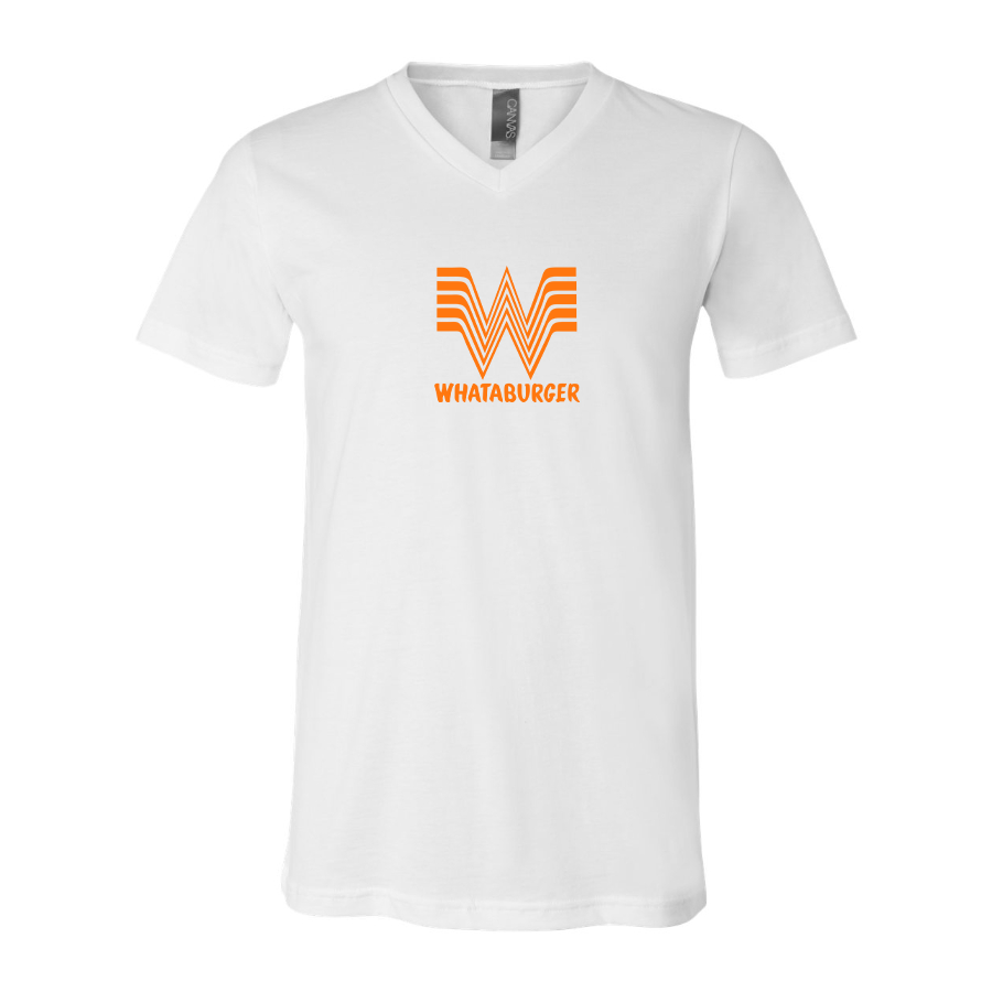 Men's What A Burger BELLA  CANVAS  Jersey V-Neck Tee