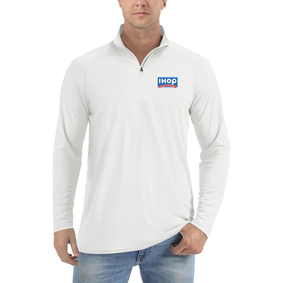 Men's ihop Lightweight Quarter-Zip Athletic Shirt Long Sleeve Performance Wear