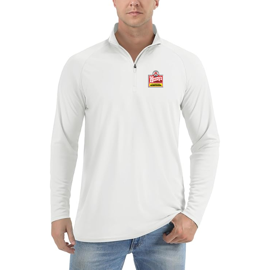 Men's Wendy's Lightweight Quarter-Zip Athletic Shirt Long Sleeve Performance Wear