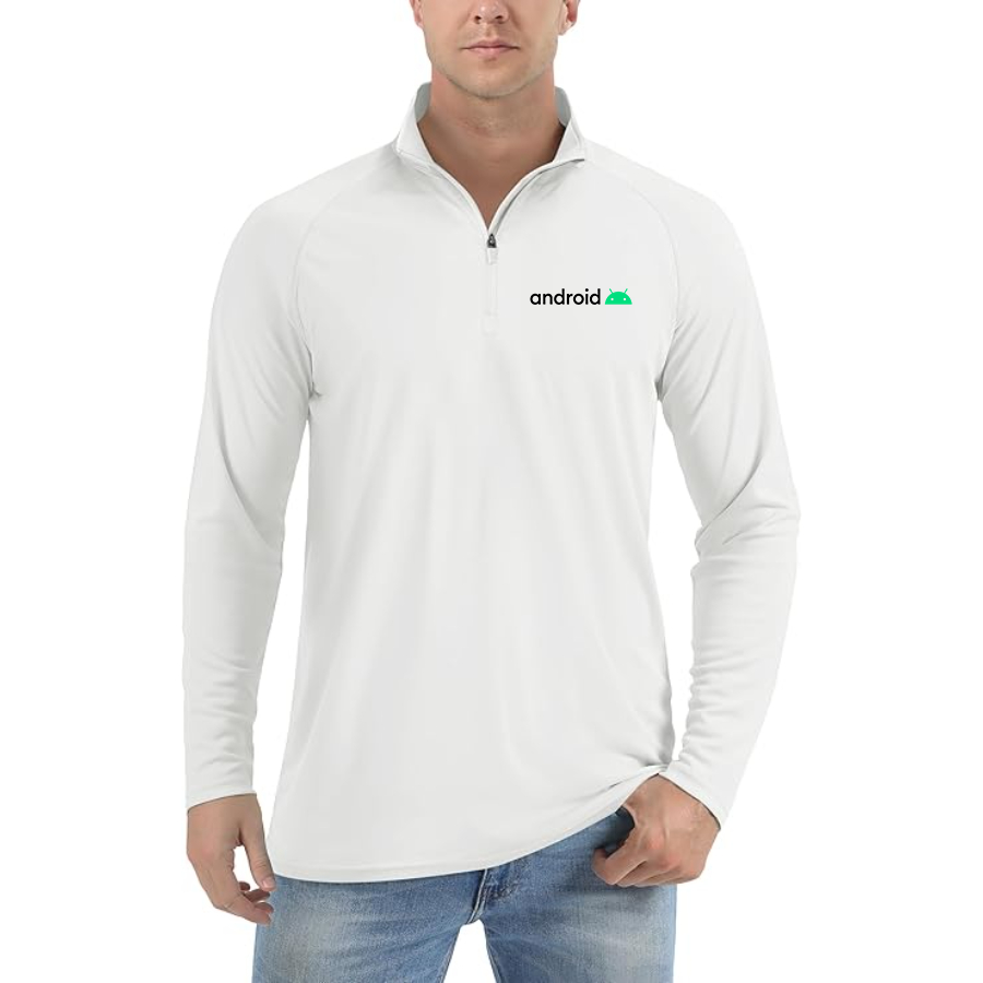 Men's Android  Lightweight Quarter-Zip Athletic Shirt Long Sleeve Performance Wear