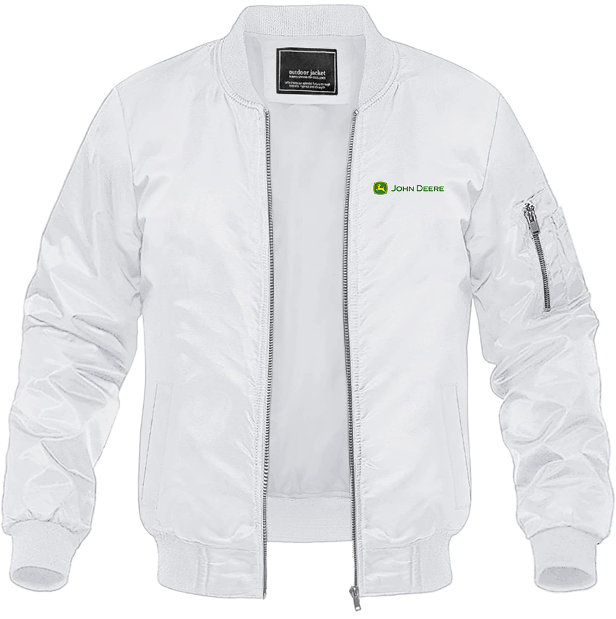 Men's John Deere Lightweight Bomber Jacket Windbreaker Casual Fall Spring Outdoor Coat