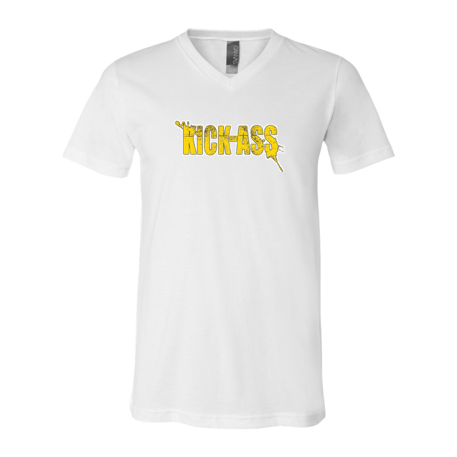Men's Kick-Ass BELLA  CANVAS  Jersey V-Neck Tee