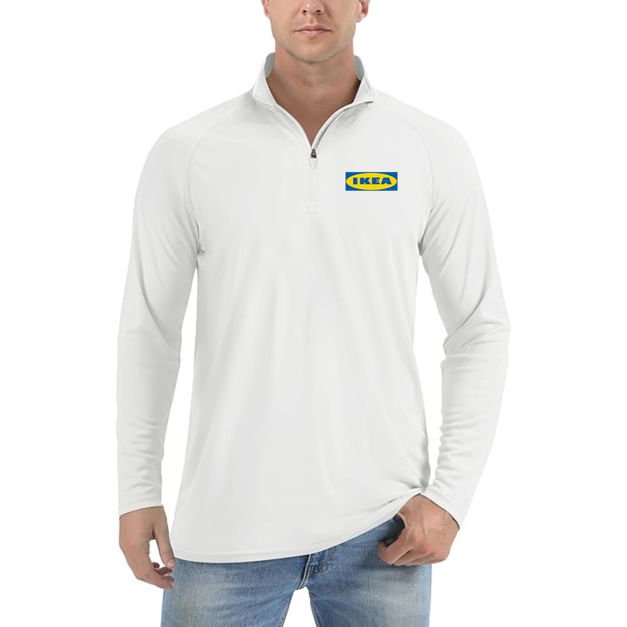 Men's IKEA Lightweight Quarter-Zip Athletic Shirt Long Sleeve Performance Wear