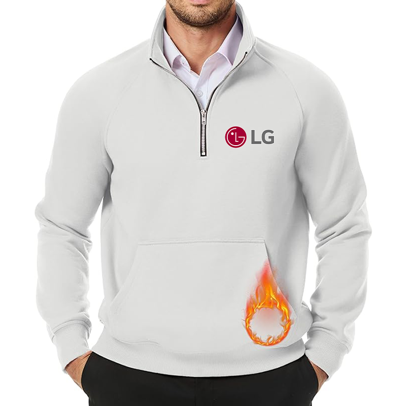 Men's LG JMIERR  Quarter Zip Pullover Heavy Sweatshirts Warm Fleece Sweatshirt Polo