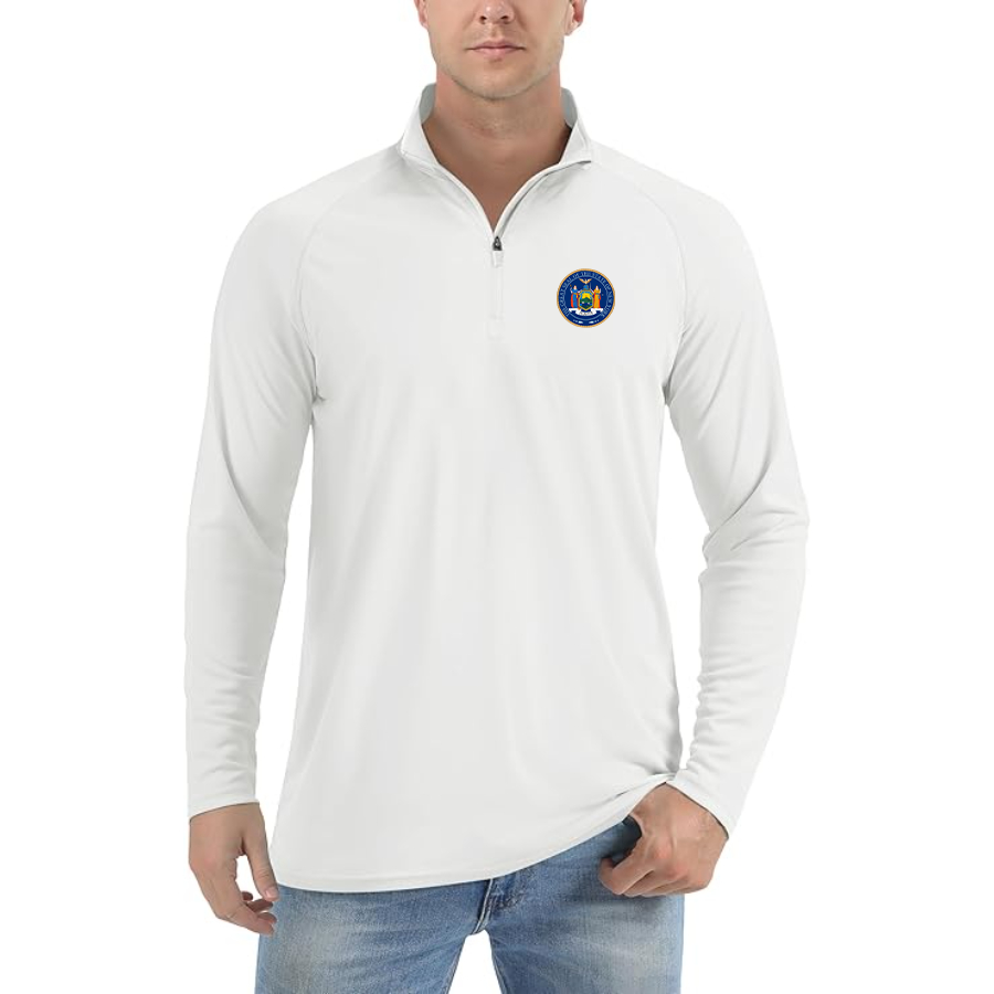 Men's New York   Lightweight Quarter-Zip Athletic Shirt Long Sleeve Performance Wear