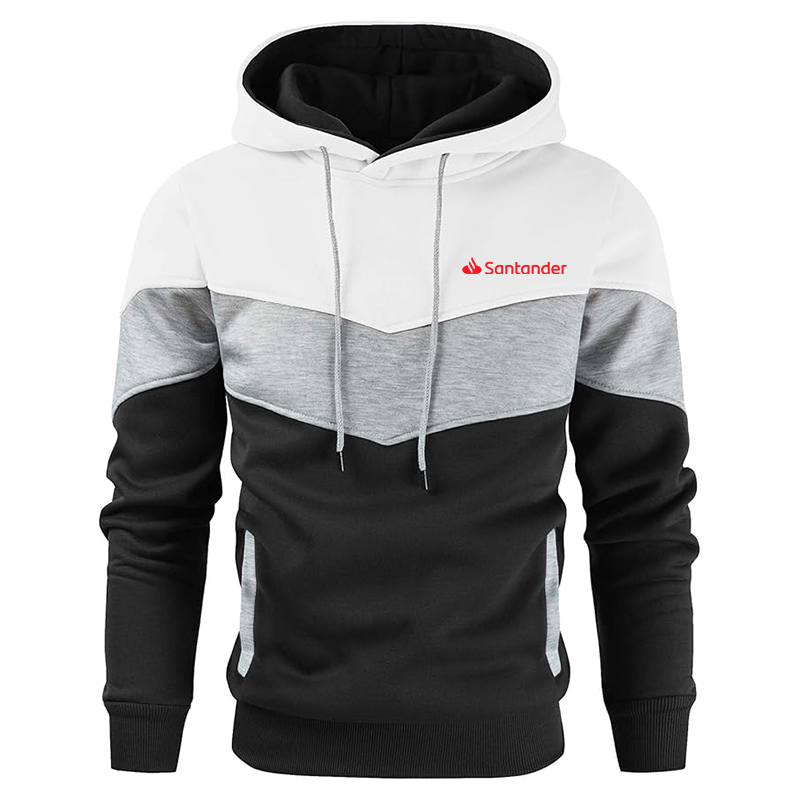 Men's Santander  Gesean Novelty Color Block Pullover Fleece Hoodie Long Sleeve Casual Sweatshirt with Pocket