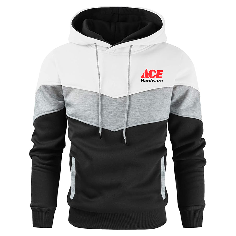 Men's Ace Gesean Novelty Color Block Pullover Fleece Hoodie Long Sleeve Casual Sweatshirt with Pocket