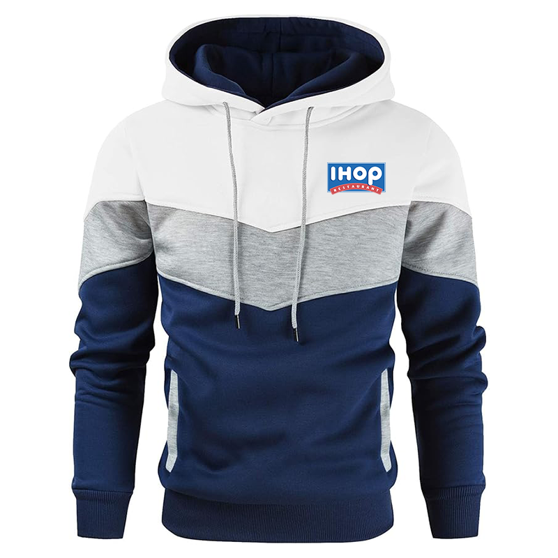 Men's ihop Gesean Novelty Color Block Pullover Fleece Hoodie Long Sleeve Casual Sweatshirt with Pocket