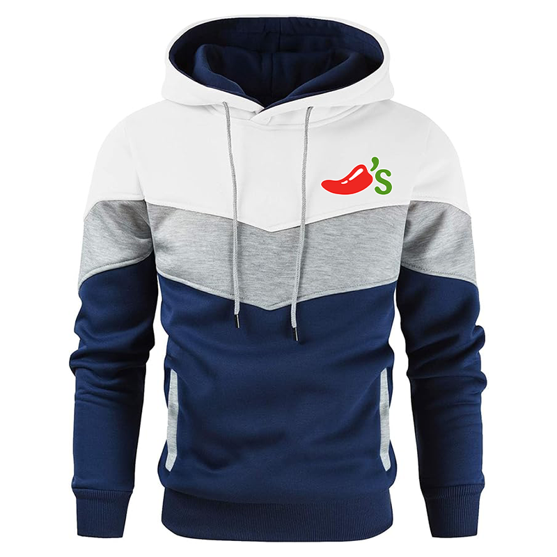 Men's Chilis Gesean Novelty Color Block Pullover Fleece Hoodie Long Sleeve Casual Sweatshirt with Pocket