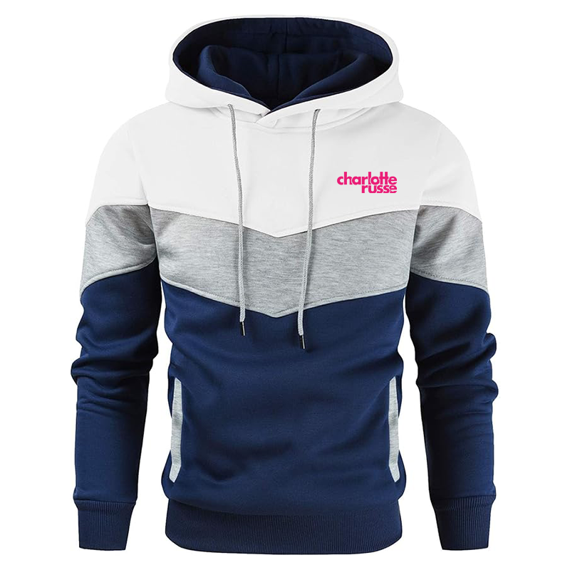 Men's Charlotte Russe Gesean Novelty Color Block Pullover Fleece Hoodie Long Sleeve Casual Sweatshirt with Pocket