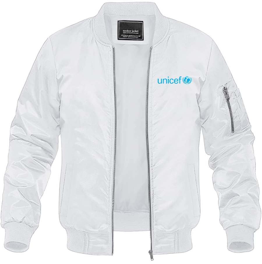 Men's UNICEF Lightweight Bomber Jacket Windbreaker Casual Fall Spring Outdoor Coat