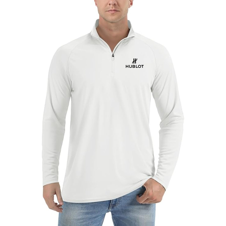 Men's Hublot Lightweight Quarter-Zip Athletic Shirt Long Sleeve Performance Wear