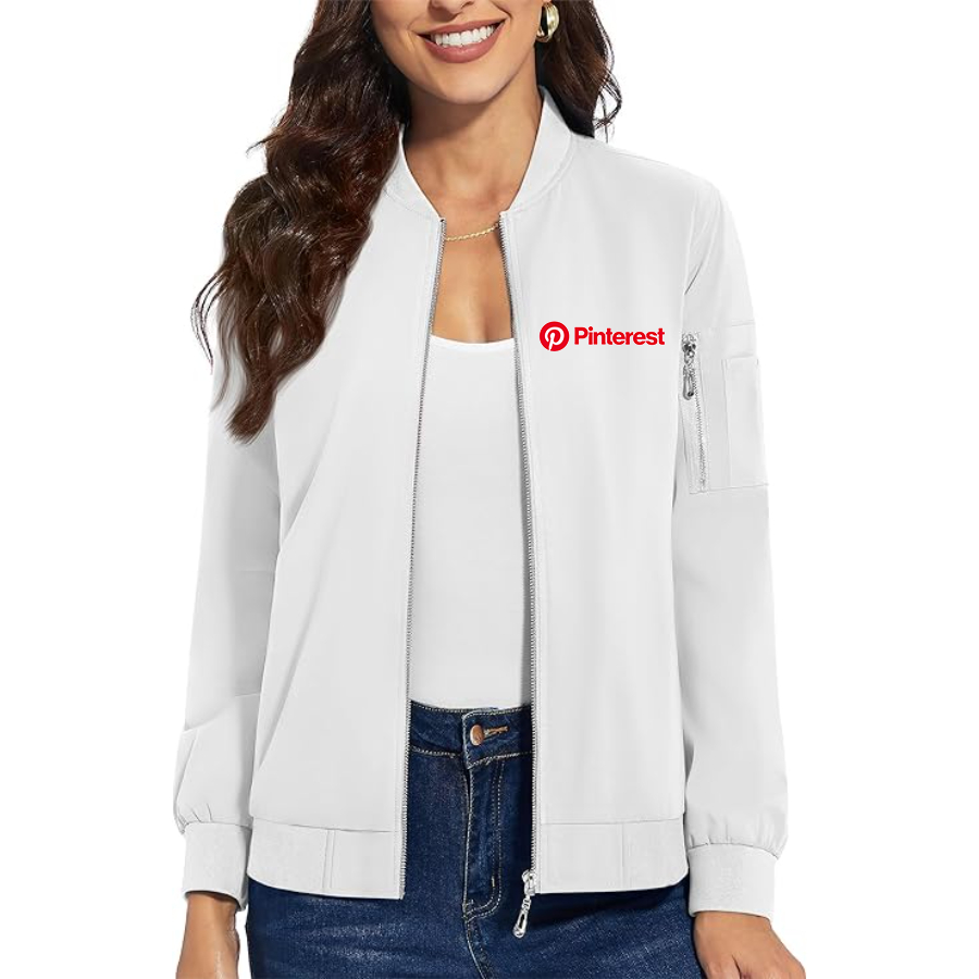 Women's Pinterest Premium Bomber Jacket with Polished Detailing and Functional Sleeve Pocket Modern Luxury Outerwear
