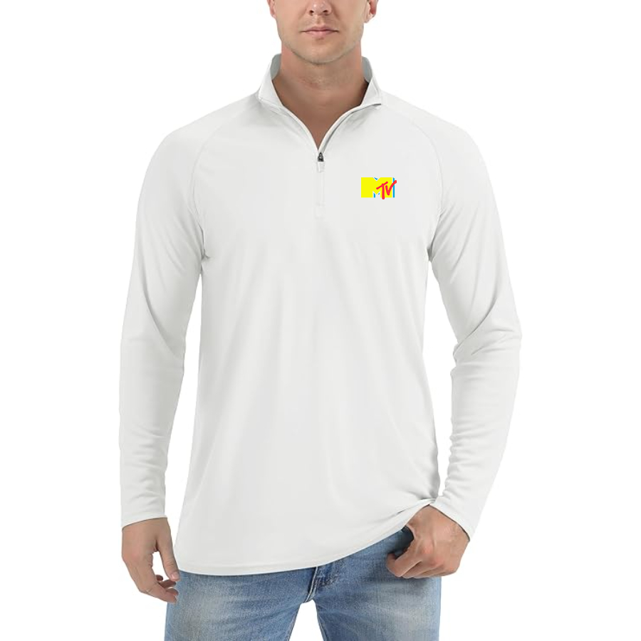 Men's M.T.V Lightweight Quarter-Zip Athletic Shirt Long Sleeve Performance Wear