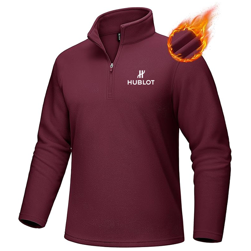 Men's Hublot MAGCOMSEN Quarter-Zip Pullover Polar Fleece Sweatshirt Stand Collar Long Sleeve Shirt for Men Thermal Winter Fall