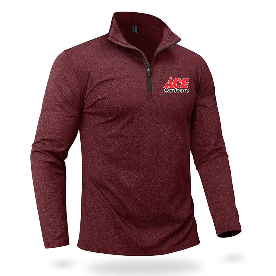 Men's Ace Quarter Zip Pullover Premium Fleece Lined Heather Long Sleeve Golf Shirts Midweight 1/4 Half Zip Sweatshirts