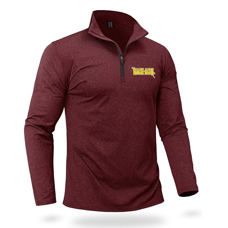 Men's Kick-Ass Quarter Zip Pullover Premium Fleece Lined Heather Long Sleeve Golf Shirts Midweight 1/4 Half Zip Sweatshirts