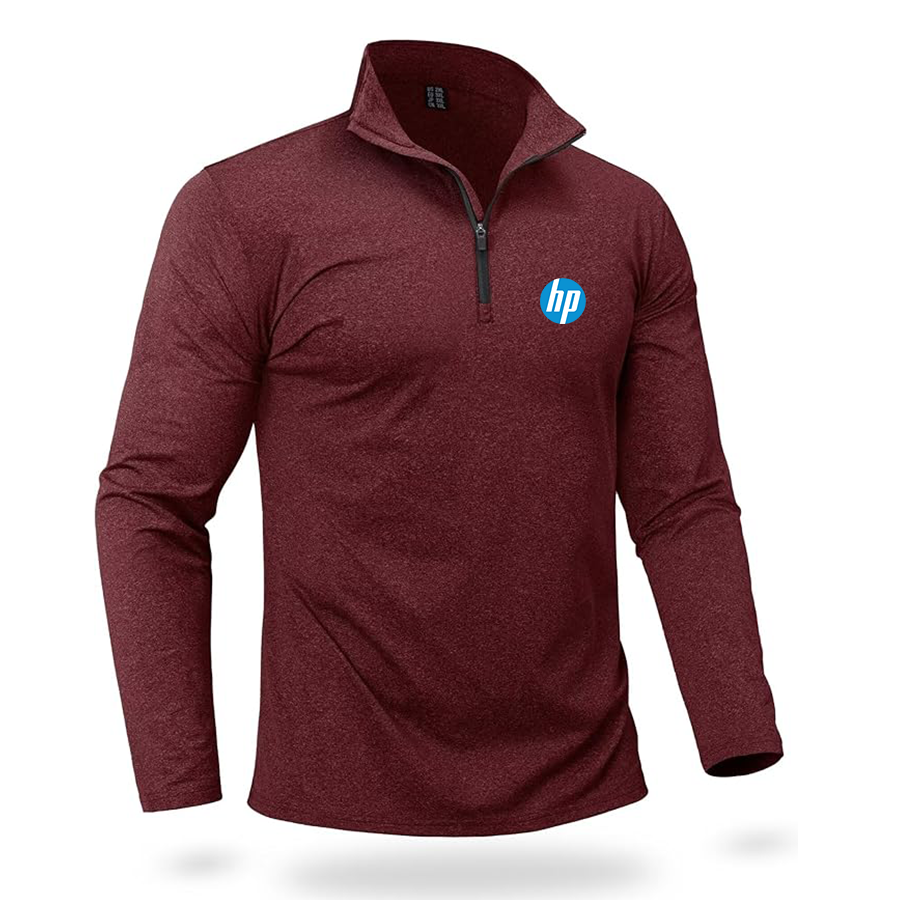Men's hp Quarter Zip Pullover Premium Fleece Lined Heather Long Sleeve Golf Shirts Midweight 1/4 Half Zip Sweatshirts