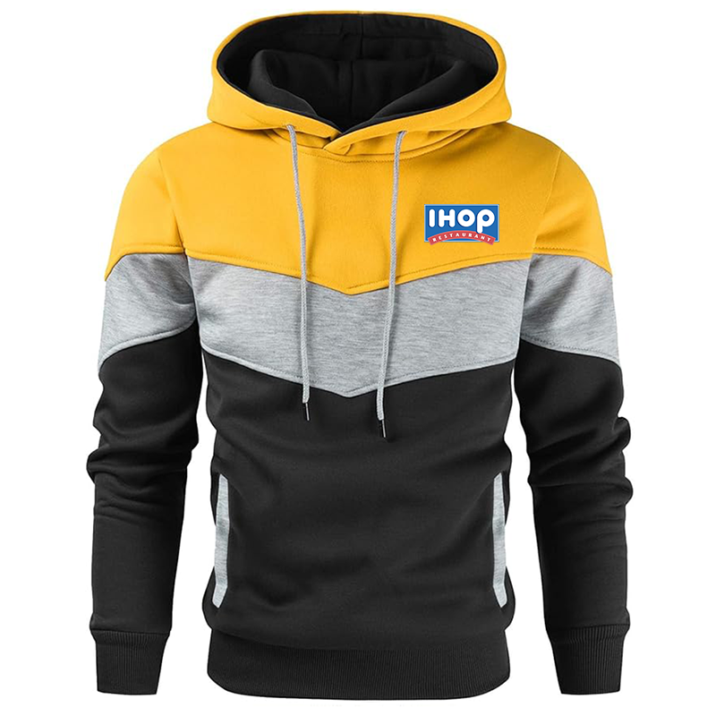Men's ihop Gesean Novelty Color Block Pullover Fleece Hoodie Long Sleeve Casual Sweatshirt with Pocket